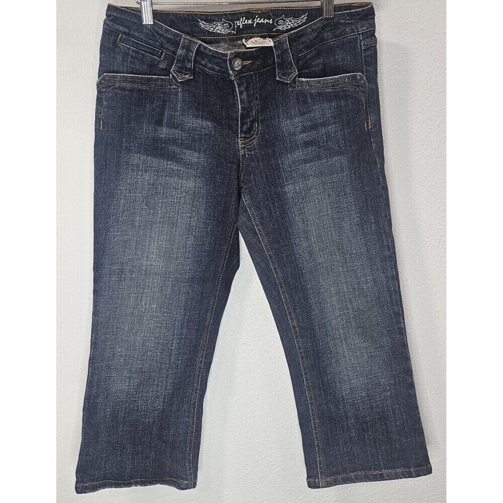 Vintage Reflex Women's Juniors Capri Denim Made In USA Size 11 Y2K Dark Wash